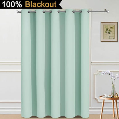 Yakamok Aqua 100% Blackout Patio Door Curtain Panels W70 x L84, 1 Panel | Noise - Image 2