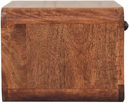 Furniture Solid Wood Curved Honey Caramel Wall Mounted Bedside - Image 3