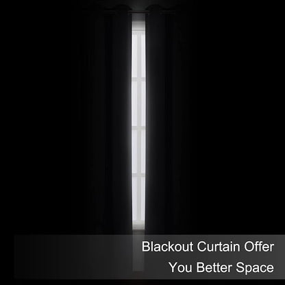 Blackout Curtains 42 x 95 inch/Dark Grey Curtains Set of 2 Panels/Thermal - Image 3