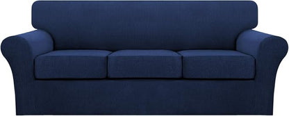 Turquoize 4 Piece Sofa Covers for 3 Cushion Couch Sofa Slipcover Soft Couch by Turquoize