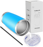 VEGOND 20oz Tumbler with Lid and Straw Stainless Steel Tumbler Cup Vacuum Insulated Double Wall Travel Coffee Mug Powder Coated Coffee Cup(Sky Blue 1 Pack)