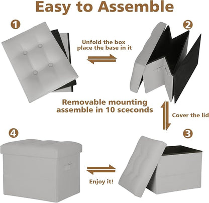 BelugaHelper Folding Storage Ottoman. Foot Rest Stool - Image 7