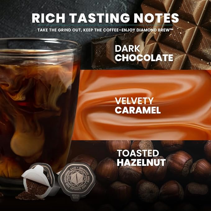 Luxury Instant Espresso - 160mg Caffeine, Hot or Iced Instant Coffees, Cold Brew Coffee, Double Shot Espresso, 12 Counts, 100% Arabica, Sugar Free, No Additives - Original Diamond Brew