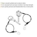 uxcell 1 Pcs Quick Release Pin, 1/4" x 1"(Dia. x L) Push-Button Ball Locking Pin 304 Stainless Steel Ring Handle Locking Pin with Wire for Audio Bimini Top Marine, Silver