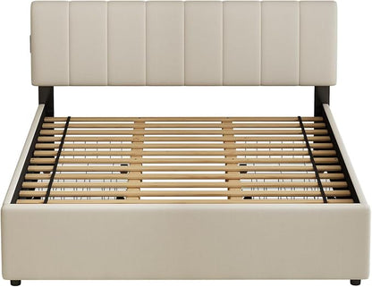 King Size Upholstered Platform Bed - Image 11