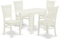 East West Furniture NDVA5-LWH-W 5 Piece Dining Table Set by EastWestFurniture