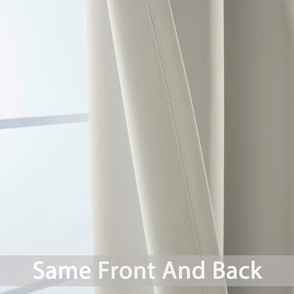 Yakamok Room Darkening Curtains 52x108 inch Length Light Beige-Living Room | 2 - Image 5