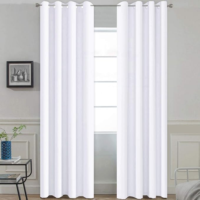 Yakamok Room Darkening Curtains 52x84 inch Length Pure White-Living Room | 2 by Yakamok