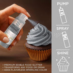 Bakell - Silver Tinker Dust (4g, 1x Mini Spray Pump) Edible Glitter for Food, Desserts, and Beverages!