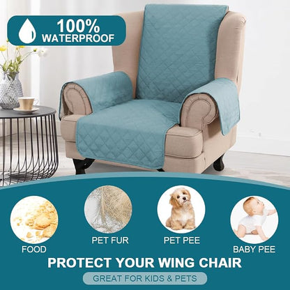 Turquoize 100% Waterproof Wing Chair Cover Wing Armchair Slipcovers Chair Couch - Image 2