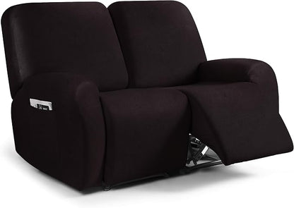 ANARACHON Leather Look Loveseat Recliner Cover, 6-Pieces Stretch Dual Recliner by ANARACHON