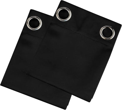 Blackout Curtains 66 x 72 Inch Long Black Curtains Set of 2 Panels Room - Image 9