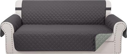 Reversible Couch Cover for 3 Cushion, Dark Grey | Couch Cover for Sofa by LuxshareHome