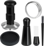 51mm Espresso Tamper Set, 5-IN-1 Espresso Accessories Kit with Coffee Tamper, WDT Tool, Dosing Funnel, Non-slip Mat and Cleaning Brush