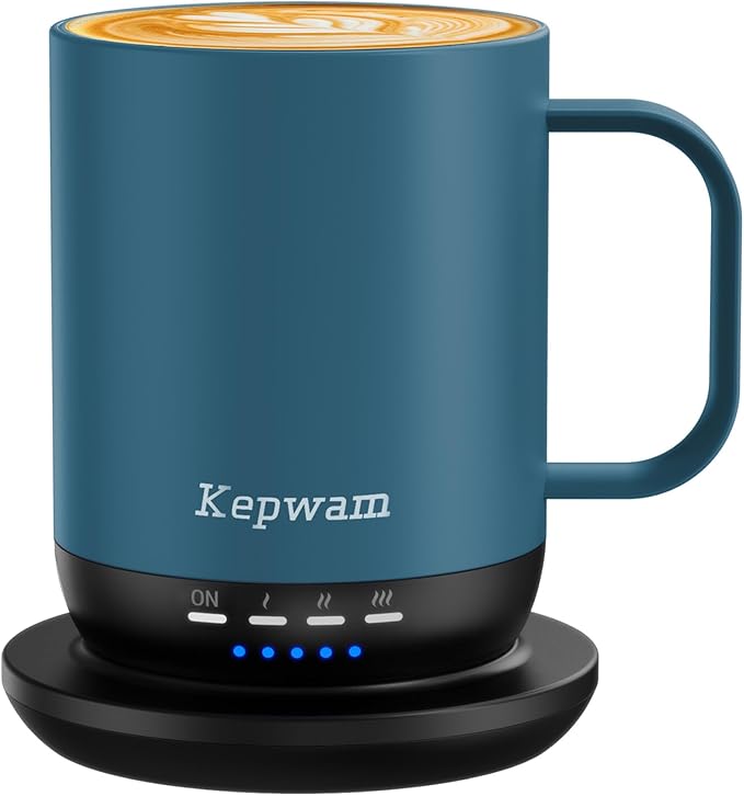 Heated Coffee Mug T1-14oz Fast Heating & Longer Battery Life Self Heating Coffee Mug Hot to 149℉ - Touch & App Controlled Mug Coffee and Hot Beverage Warmer, Gifts for Women and Men