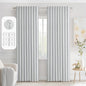 MIULEE Greyish White Back Tab Blackout Curtains 52x72 Inches Long 2 Panels | by MIULEE