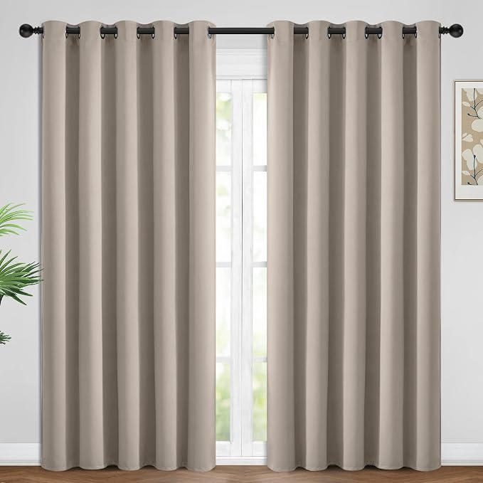 Yakamok Room Darkening Curtains 62x84 inch Length Natural-Living Room | 2 panels by Yakamok