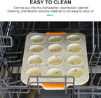 Silicone Muffin Pan,12 Cups Muffin Baking Pan with Handle Reusable Cupcake Baking Pan for Roasting Homemade Muffins, Cupcakes and Egg Bites(COLOR:Beige)