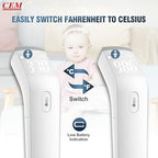 CEM DT-8807S FDA CE Digital Thermometer for Adults and Kids, No Touch Forehead Thermometer for Baby, 2 in 1 Body Surface Mode Infrared Temperature Gun with Fever Alarm and Instant Accuracy Readings