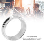 57.5MM Espresso Dosing Funnel, 304 Stainless Steel Coffee Dosing Ring Catcher Ring, Universal Coffee Dosing Ring Replacement for Home Coffee Machine Tools(Silver)