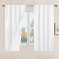100% Blackout White Linen Curtains 48 Inches Long by LAMIT