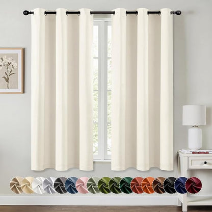 MIULEE Blackout Curtains for Bedroom 2 Panels 40 x 63 Inch Long Birch | Thermal by MIULEE