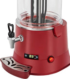 Hot Chocolate Maker Machine, 400W 10L/2.7Gal Electric Stainless Steel Hot Chocolate Dispenser Melting Machine, Commercial Beverage Warmer Coffee Maker for Kitchen Party, Red