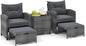 Tangkula 5 Pieces Patio Conversation Set, PE Wicker Rattan Outdoor Furniture Set by TANGKULA