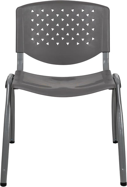 Flash Furniture HERCULES Series 880 lb. Capacity Gray Plastic Stack Chair - Image 10