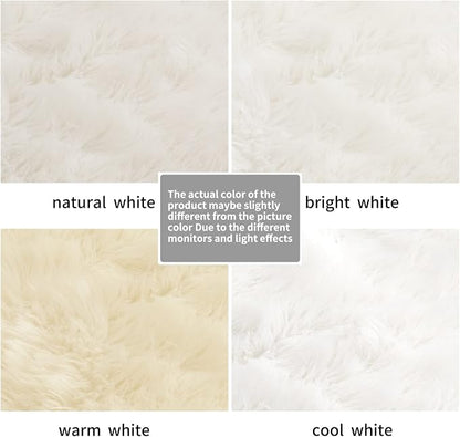 SERISSA 3x5 Fluffy White Faux Fur Area Rug - Image 6