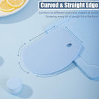 Silicone Dough Scraper with Stainless Steel Sheet, Curved Edge Flexible Bowl Scraper for Baking, Food Grade Silicone Bench Scraper for Sourdough Bread Proofing Basket, 5.98" × 4.3", Blue, SAPID