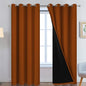 Yakamok Burnt Orange 100% Blackout Curtains 96 Inches Long 52" Wide 2 PCS | by Yakamok