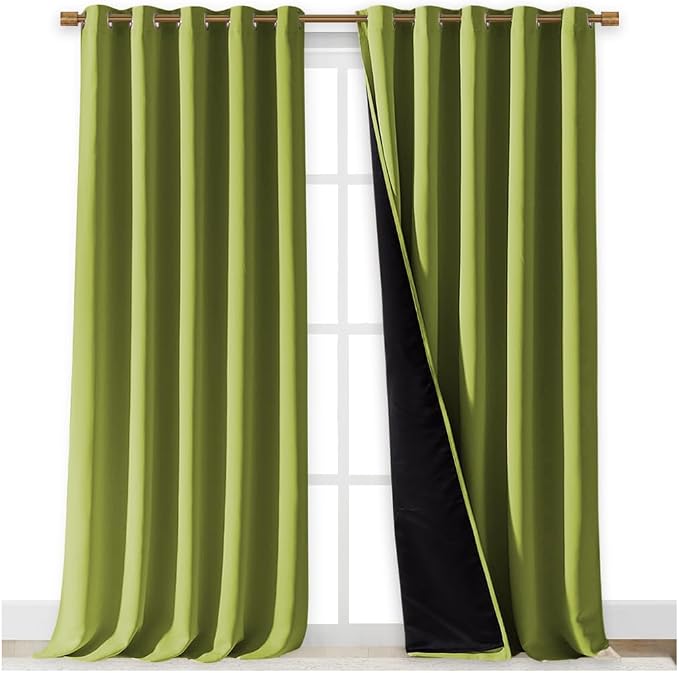 NICETOWN Full Shading Curtains for Windows, Fresh Green, 62 inches W x 95 - Image 2