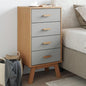 Grey and Brown Solid Pine Wood Bedside Cabinet by EDNRSOG
