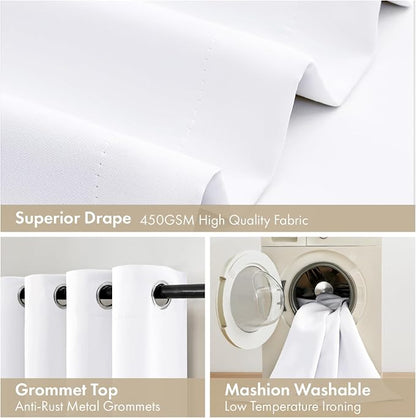 MIULEE White 100% Blackout Short Curtains - Image 7