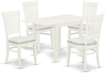East West Furniture NDVA5-LWH-C 5 Piece Modern Dining Table Set Includes a by EastWestFurniture