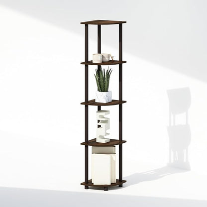 Furinno Turn-N-Tube Storage Shelves, 5-Tier Book Shelf, Corner Shelf, Toolless - Image 5