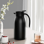 41 Oz Thermal Coffee Carafe Stainless Steel Insulated Thermos Double Wall Vacuum Flask Leak-Proof Thermos for Travel Office School Party Camping Use Black