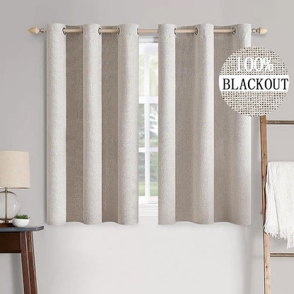 MIULEE 100% Blackout Linen Curtains by MIULEE