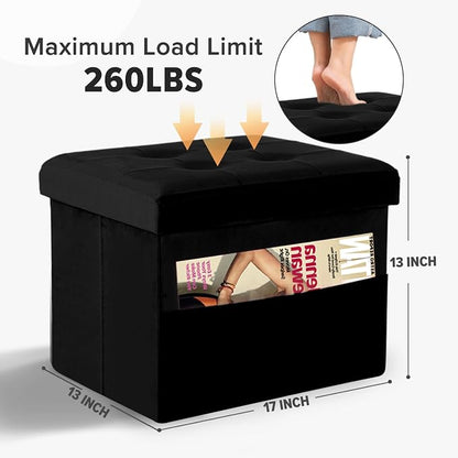 LINMAGCO Storage Ottoman Folding Foot Stool Foot Rest - Image 2