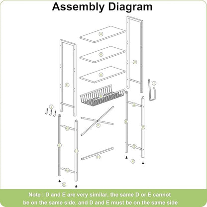 Kalrin Over-The-Toilet Storage Rack, 4-Tier Bathroom Organizer Shelf Over Toilet - Image 8