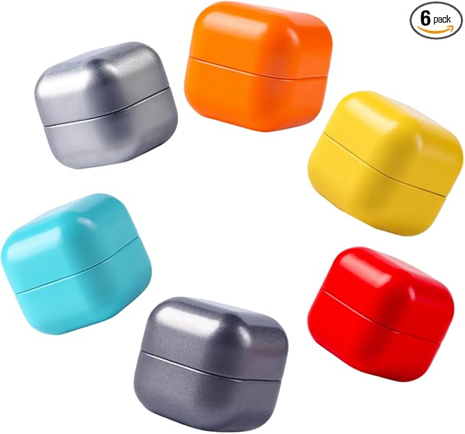 HAN SHENG 6 Pcs Multicolor Tea Tins Tea Storage Containers Coffee Tins Food Storage Container for Tea Coffee Herb Candy Chocolate Sugar Spices
