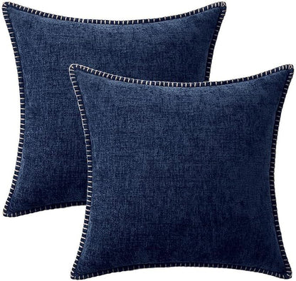 MIULEE Decorative Couch Throw Pillow Covers 20x20 Inch Navy 2 Pack | Farmhouse - Image 8