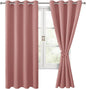 Blackout Curtains for Bedroom, 52 x 63 Inches Length, Dusty Rose | Thermal by Hiasan