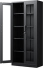 PEUKC Display Cabinet with Glass Doors, 71 Inches Metal Display Case with 4 by PEUKC