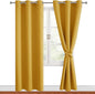 Blackout Curtains for Bedroom, Mustard Yellow 38 x 84 Inch 2 Panels | Thermal by Hiasan