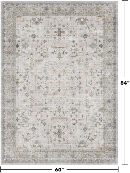 Boho Washable 5x7 Living Room Rug - Image 2