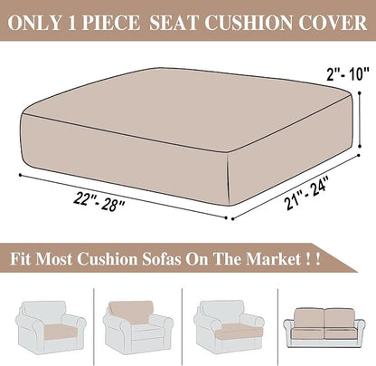 LA MEACK Couch Cushion Cover Seat Cushion Cover Stretch Armchair Cover Separate - Image 6