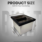 Rattleware Stainless Steel Knock Box - Ideal for Home, Cafe, Restaurant, Hotel, Office, or Commercial Establishment - Heavy Duty Knock Box Trusted By Baristas Worldwide (6" x 5.5" x 4")