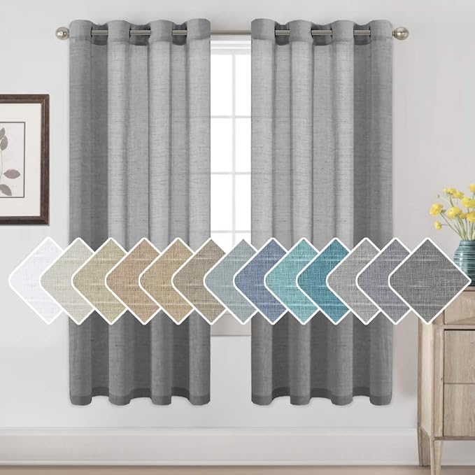 H.VERSAILTEX Linen Curtains Flax Linen Blended Curtain Panels by HVERSAILTEX